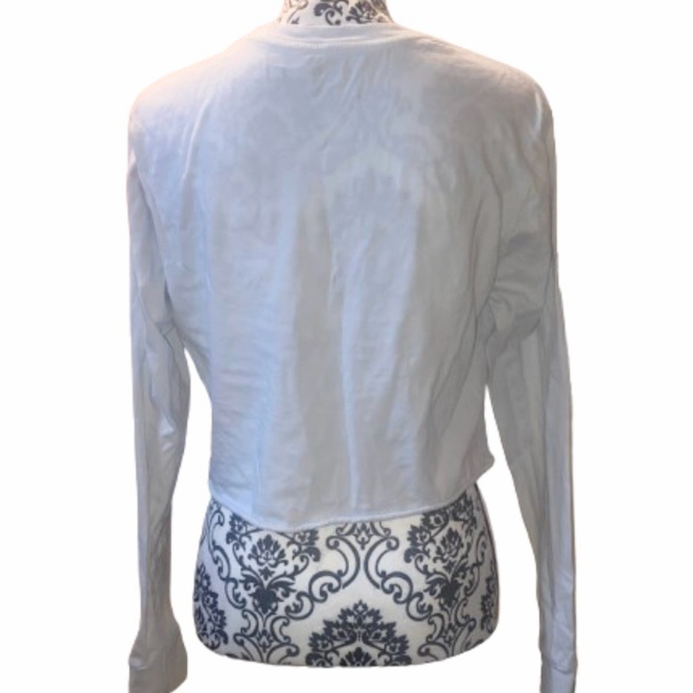 VANS Rainbow ‘Off The Wall’ Logo Juniors Medium along Sleeved Cropped Top - Picture 7 of 9